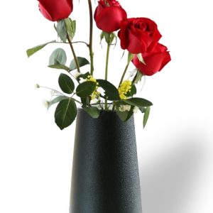 upFRAME Vase, Ceramic, Black, Height 20cm, Stylish Flower Base (Black, Basic)