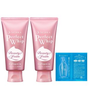 [Bulk Purchase] Senka SENKA Perfect Whip Collagen in A Facial Cleanser 120g x 2 + Bonus Dryness Moisturizing Shine Serum Ingredients Foam