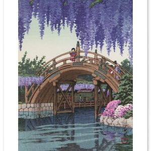 Kawase Hasui Poster Reproduction (Wisteria at Kameido) A3 Size Made in Japan Japanese Painting Interior Wallpaper Painting Art Poster