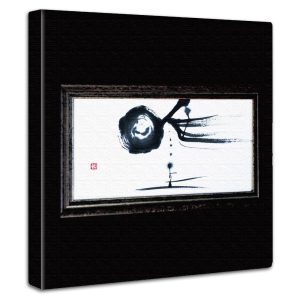 Calligraphy Japanese Art Panel 30cm x 30cm Made in Japan Poster Stylish Interior Makeover Living Room Interior Photo Simple Ink Fabric Panel wat-0003