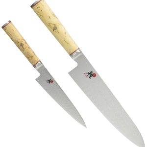 MIYABI "5000MCD Gyuto/Small knife set made in Japan" Damascus chef knife, paring knife, kitchen knife, multi-layer steel, gift set, made in Seki, Gifu Prefecture [Official Japanese product] 34373-002