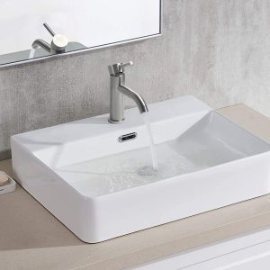 [With JOMOWN mixer faucet] Large wash basin 610*425*130mm Washstand set Stylish wash basin Freestanding Ceramic Hand wash basin Toilet Hand wash bowl (rectangular)