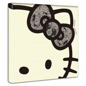 Hello Kitty Cat Art Panel 30cm x 30cm Made in Japan Poster Stylish Interior Makeover Living Room Interior Character Beige Pop Fabric Panel kty-0013