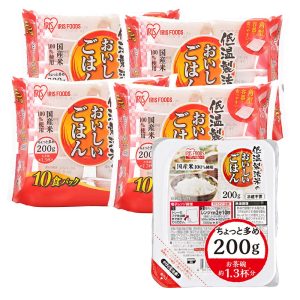 IRIS OHYAMA Packed Rice 200g x 40 pieces 100% domestic rice, delicious rice made using low-temperature processing