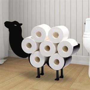 Camel Toilet Paper Storage, Funny Camel Wall Mounted or Freestanding Bathroom Toilet Paper Holder, Metal 8 Rolls Tissue Organizer for Home Decoration