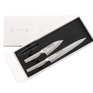 GLOBAL-IST IST-B05 Japanese knife 3-piece set, silver, 12cm, 24cm