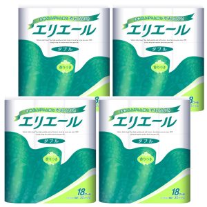 Elleair Toilet Paper 30m x 72 rolls (18 rolls x 4 packs) Double 100% pulp Relaxing scent [Case sale]