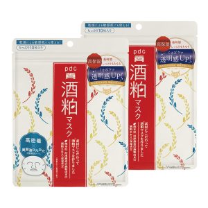 Wafood Made Sake Lees Mask 10 Sheets (Set of 2) Sheet Mask for Dull Skin, Moisturizing, Increases Transparency, High Adhesion, Soaked in Serum, Sake Lees Extract, Fermented Rice Liquid, Yeast, Rice Ceramide, Skin Care