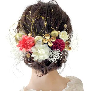 [Baramoly] Hair accessories for coming-of-age ceremonies, gold leaf, furisode, pre-wedding photos, dried flowers, graduation ceremonies, dahlias, Antique quince, ping pong mums, Japanese dahlias, Antique quince, baby's breath, mizuhiki, artificial flowers, entrance ceremonies, gorgeous, kimono, cute, hair accessories, daisies, Japanese clothing accessories, 9 colors