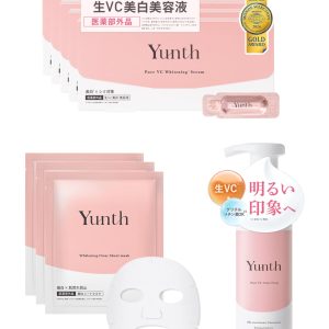 [Takei Emi Ambassador] Yunth Vitamin C serum with bonus set (140-day supply + 3 whitening sheet masks S + Raw VC clear foam 150mL) Facial cleanser, face pack, face, cosmetics, skin care, pores, beauty, face care