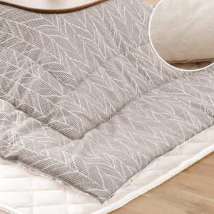 IRIS OHYAMA Kotatsu Futon Set, Comforter KKBJ-2419 Greige/Ivory + Futon Mattress KSBA-2419 Ivory Rectangular Kotatsu Stylish Nordic Kotatsu Reversible Soft Velour Moisture Absorbing Heat Retaining Heat Antibacterial and Deodorizing Hand Washable