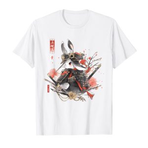 Japanese Art Rabbit Ninja Ukiyo-e Anime Style Samurai Rabbit T-Shirt