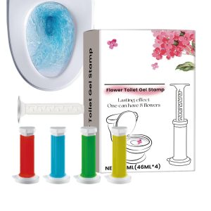 Toilet Cleaner Bowl Gel,Toilet Gel Stamp,Toilet Bowl Flower Stamp Long-lasting Deodorizing Gel for Toilet 4pcs | Scented Air Freshener for Cleaning and Refreshing Toilet Stains for Home, KTV, School