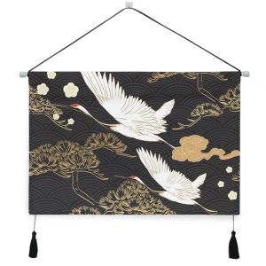 Tapestry, hanging scroll, Japanese style, painting, crane, hanging, decoration, decoration, wall painting, canvas print, art poster, interior, room decoration, wall decoration, multi-functional, wall art, decorative painting, popular, stylish