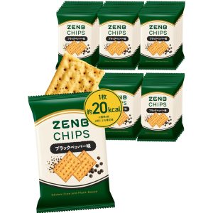 Healthy Snack: ZENB Chips Black Pepper, 40 packets (240 standard count), Crackers, Pepper Chips [Low Carb, Fiber, Gluten-Free, Low Carb, Carbohydrate Control, Dietary Fiber for Intestinal Health, Dietary Replacement, Iron, Snack, Hunger Satisfaction, Snack for When You Feel a Bit Hungry, Sugar-Free]