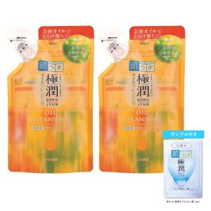 Hada Labo Gokujyun Oil Cleansing Refill 180mL x 2 Set + Gokujyun Sachet