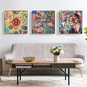 Abstract Japanese Art Colorful Monster Collection Posters and Prints Legend Story Canvas Painting Wall Art Decor - 40x40cmx3 Unframed