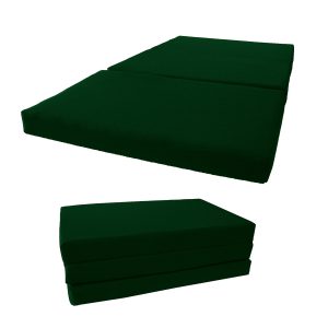 Tri-Fold Futon Mattress, High Density 1.8lbs Foam, Twin, Full, Queen Size Foldable Mattress, Full Size 4x54x75, Green