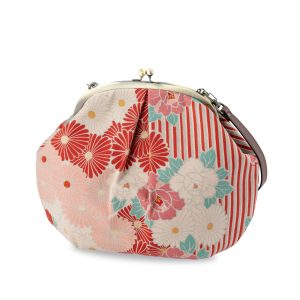 [Noren] Purse Toad Purse Shoulder Bag (Shoulder Bag/Retro Flower - Red) Crossbody Japanese Style Bag Kimono Bag/Made in Japan Women's Coming of Age Ceremony Wedding Kimono Yukata