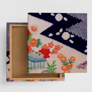 Japanese Kimono Art Panel 30cm x 30cm Made in Japan Poster Stylish Interior Makeover Living Room Interior Flower Geometry Fashion Fabric Panel pat-0267