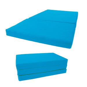 Tri-Fold Futon Mattress, High Density 1.8lbs Foam, Twin, Full, Queen Size Foldable Mattress, Full Size 4x54x75, Blue