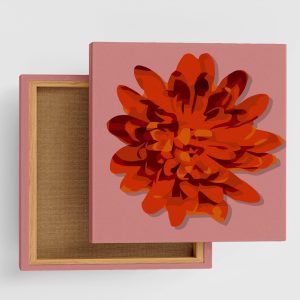 Flowers and Plants Art Panel 15cm x 15cm S Size Made in Japan Poster Stylish Interior Makeover Living Room Interior Pop Pink Orange Fabric Panel pop-0031-pk-S