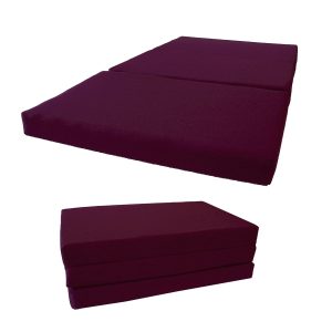 Tri-Fold Futon Mattress, High Density 1.8lbs Foam, Twin, Full, Queen Size Foldable Mattress, Full Size 4x54x75, Red