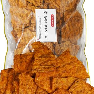 Fried squid (squid tempura, squid crackers) A delicious spicy snack with a slightly spicy flavor [Commercial use, bargain, bulk snacks] Bargain snacks (for snacks, snacks) Sennari Shokai [Tsumamigura] Whole-body fried squid, Karaika, broken, 500g