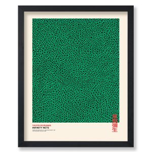 Poster Master Vintage Kusama Poster - Retro Infinity Net Print - Abstract Art - Japanese Art - Gifts for Men and Women - Pop Art Decor for Office, Bedroom, Living Room - 8x10 Unframed Wall Art